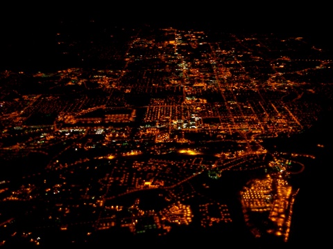 Anchorage at night from an airplane