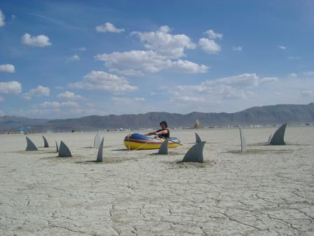 The author auditions for Jaws 5. (Notice the temple in the distance to
the right)