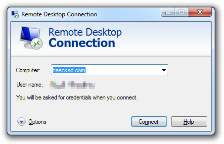 Remote Desktop Dialog