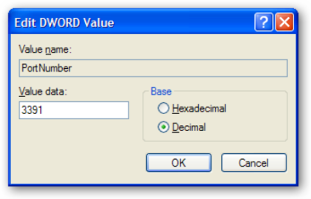 Port Number Value Dialog