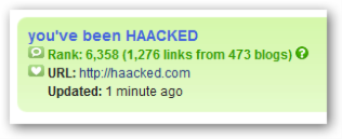 Haacked.com on Technorati - Rank 6358 (1276 links from 473
blogs)