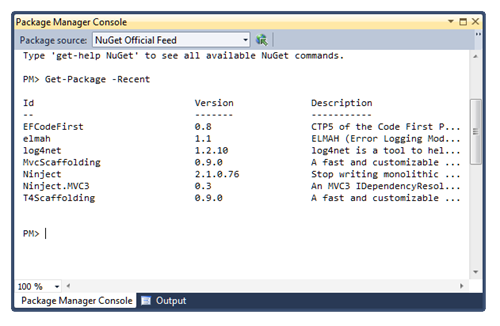 nuget-ps-recent