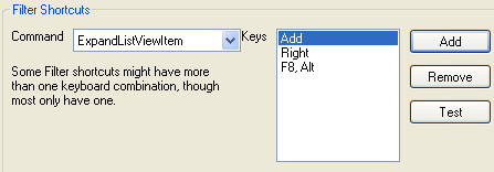 Shortcut Editor Detail With New Filter
Entry